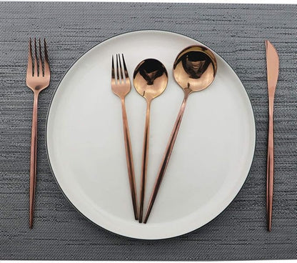 Rose Gold Silverware Set, JASHII 20-Piece Stainless Steel Flatware Cutlery Set for 4, Elegant Hourglass Polished Mirror Finish, Ideal for Home Hotel Wedding Festival Party, Dishwasher Safe