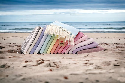 Bazaar Anatolia Turkish Beach Towel – 100% Cotton, Quick Dry, Sand Free Towel for Bathroom, Camping, Travel – Oversized 71x39 Inches – Stripe Yellow