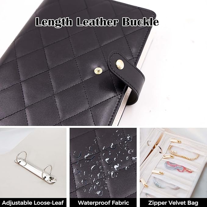 Travel Jewelry Organizer Case ， Portable Jewelry Organizers Storage Book, Compact Jewelry Roll for Earrings, Rings, Necklaces - Perfect Jewelry Travel Bag for Women