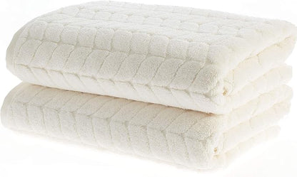 BAGNO MILANO Turkish Cotton Ultra-Soft Plush Absorbent Quick Dry Bathroom Towel Set, Made in Turkey (Cream, 6 pcs Towel Set)