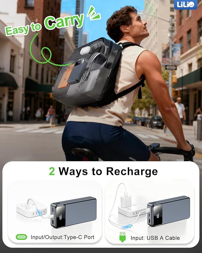 LILIO Portable Charger Power Bank，60,000mAh Battery Pack, 22.5W Power Bank Fast Charging with USB Cable, Phone Charger for iPhone 17/16/15/14/13 All Series/Samsung/Android, Camping Essentials, Grey