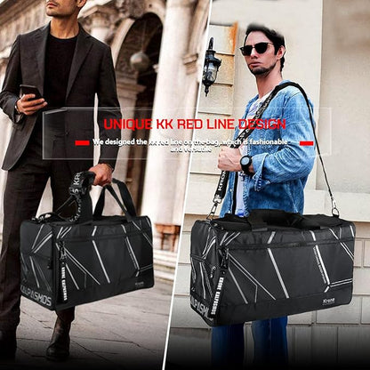 Sneaker Bag, Sport Duffel Bag for Men Women, Gym Bag, Gear Bag, Krone Kalpasmos Versatile Travel Duffel Bag with 3 Removable Dividers, Designer Collection