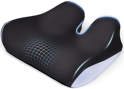 Ergonomic Seat Cushion for Office Chair, Extra Large Car Seat Cushion, Memory Foam Chair Cushion for Tailbone Pain Relief & Pressure Relief Sciatica and Back Support for Long Sitting (Blue)