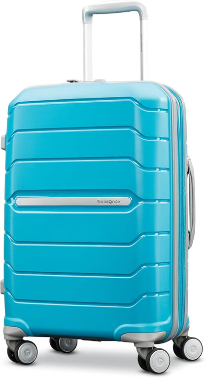 Samsonite Freeform Hardside Carry-On Luggage with Spinner Wheels - Hardshell Suitcase - TSA, Airline-Approved - Expandable Hard Shell, Smooth Rolling Wheels for Lightweight Travel - Ocean Blue
