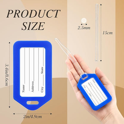 200 Pieces Bulk Luggage Tags for Suitcases Plastic Backpack Book Bag Baggage Name Tags