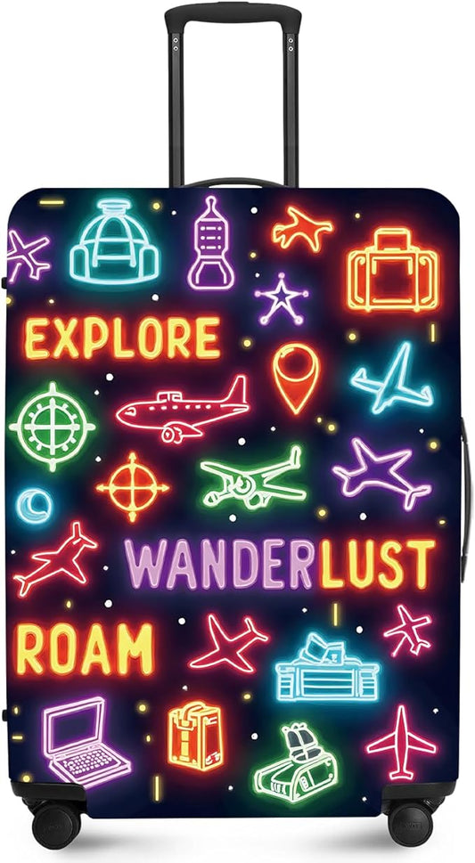 ANNA QUEEN Travel Luggage Cover Suitcase Protector Suitcase Cover Anti-Scratch,Stretchable Bag Cover Washable Durable Polyester with Elastic Hem with Zipper Closure