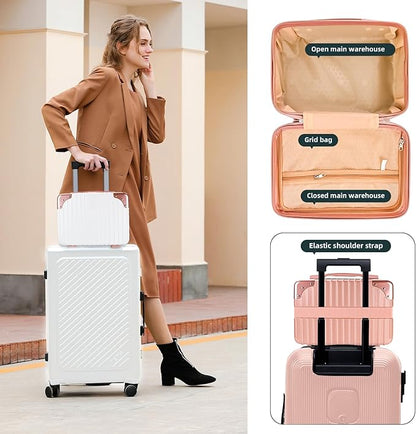 14inch Hard Shell Cosmetic Organizer Travel Train Hand Luggage Small Portable Carrying Suitcase Makeup Case Bag for Women Toiletry