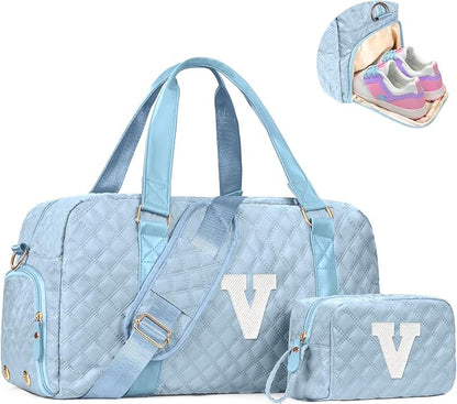 Kids Travel Duffel Bag, Personalized Weekender Bag with Shoes Compartment, Mothers Day Gifts, Girls Gifts for Kids Friends