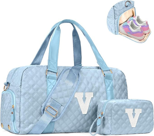 Kids Travel Duffel Bag, Personalized Weekender Bag with Shoes Compartment, Mothers Day Gifts, Girls Gifts for Kids Friends