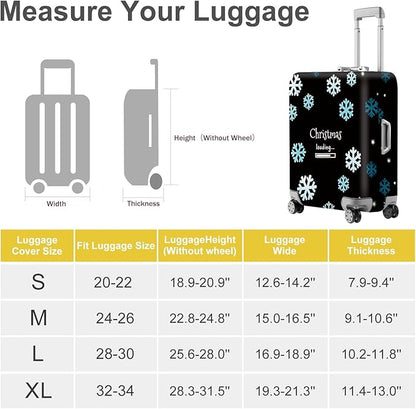 ANNA QUEEN Christmas Loading Luggage Cover, Funny Snowflake Design Suitcase Protector, Stretchable Washable Travel Sleeve for 20-22 Inch Luggage