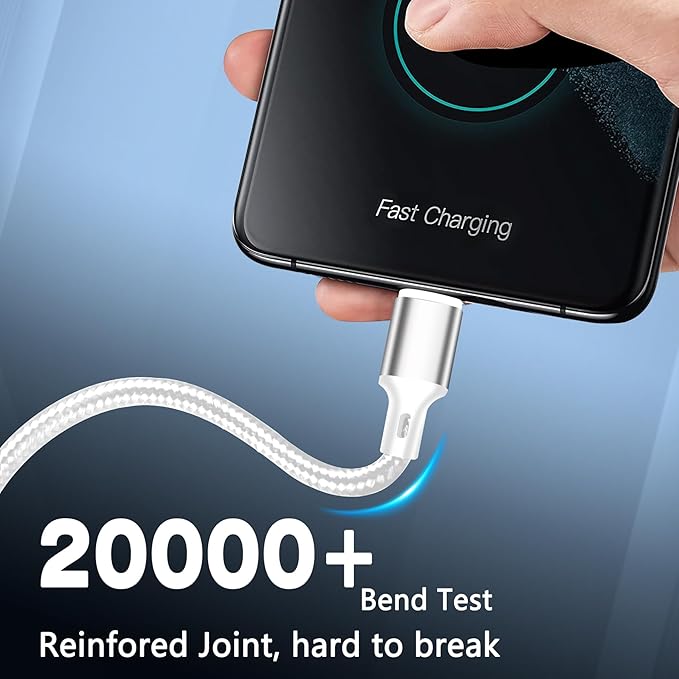 cugunu USB C to USB C Charger Cable, 5 Pack [3/3/6/6/10ft] Type C Fast Charging Cord High Data & Transfer Wire Compatible for iPhone 16/15/Pro/Plus/Pro Max iPad Pro Air 5 Samsung Galaxy(Silver)