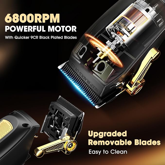 Hair Clippers,Mens Beard Trimmer,Electric Razor for Men,Professional Hair Cutting Kit & Zero Gap T-Blade Trimmer & 7500 RPM Foil Shaver with LCD Display,Mens Gift