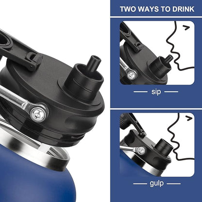 Zenbo One Gallon Jug with Straw, 128 oz Double Wall Vacuum Insulated Sports Water Bottle, Keeps Cold up to 48 Hours, Leak-Proof & Sweat-Proof Stainless Steel Water Jug for Gym, Outdoor & Camping