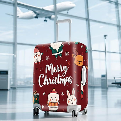 ANNA QUEEN Merry Chrismas Travel Luggage Cover Suitcase Protector Suitcase Cover Anti-Scratch,Stretchable Luggage Travel Bag Cover Washable