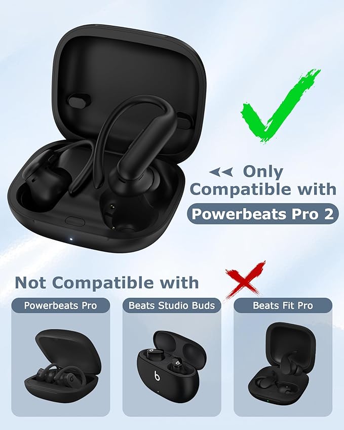 Charging Case Replacement Compatible with Powerbeats Pro 2-600mAh Battery Portable Wireless Charger Case with Bluetooth Pairing