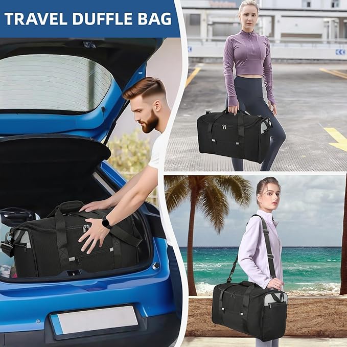 Uarition Foldable Duffle Bag for Travel, Small Gym Bag for Men and Women, Packable Carry On Duffel Bags for Airplanes