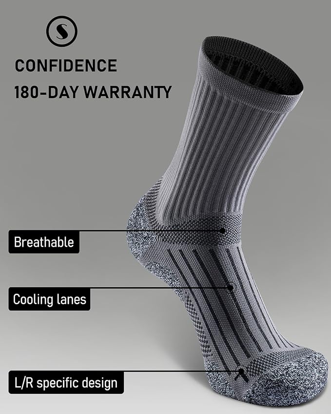 Elite Cushioned Compression Mid-crew Socks 4-Pack for Youth Women Men