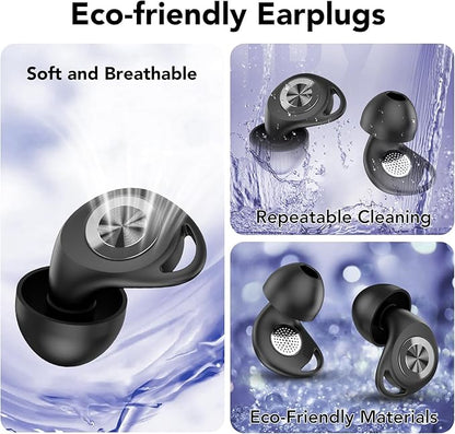 Ear Plugs for Sleeping Noise Cancelling, Ultra-Soft Silicone Ear Plugs for Sleep, 45dB Reusable Noise Cancelling Ear Plug Hearing Protection for Study/Work/Concert, EarPlugs with Case & 8 Eartips