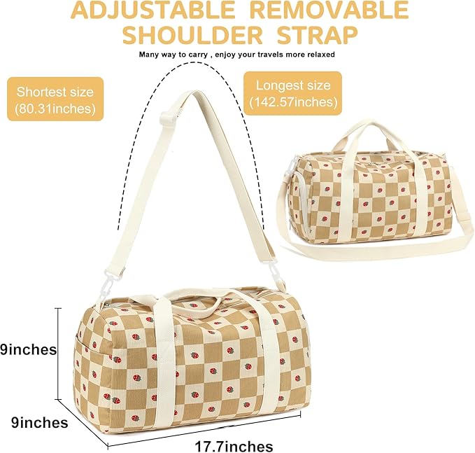 BLUBOON Duffle Bag Girls Kids Cute Gym Bag with Shoes Compartment & Wet Separation Waterproof Sports Overnight Travel Bag