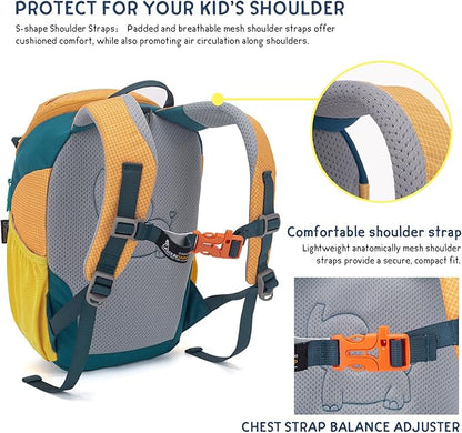 MOUNTAINTOP 8L Kids Backpack,Toddler Backpack Travel Daypack with Chest Strap,Small Backpack for Preschool and Kindergarten
