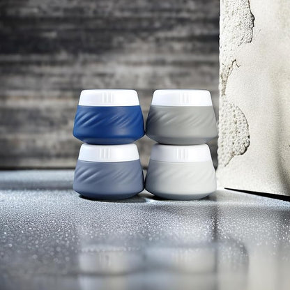 Gemice Travel Containers for Toiletries, Silicone Cream Jars TSA Approved Travel Size Containers with Clear Bag, Leak-proof Travel Accessories with Lid for Cosmetic Face Body Hand Cream (4 Pack)