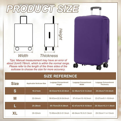uxcell Luggage Cover for Suitcase Protector, Fit 26-28 Inch Luggage Elastic Suitcase Cover Scratch-Resistant Covers for Travel Business Trips, Purple (L)