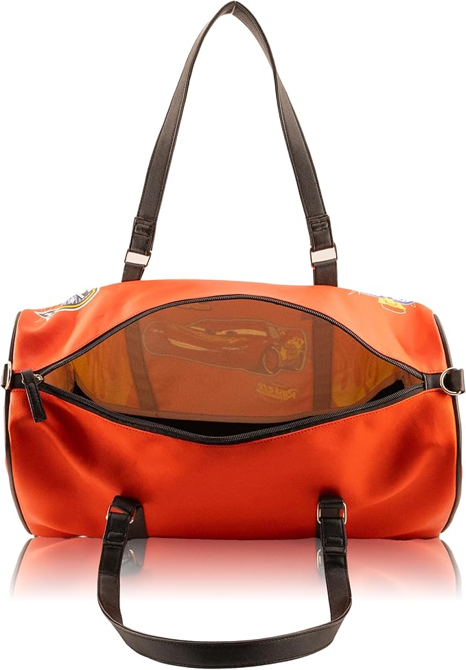 Disney Cars Lightning McQueen Mini Duffle Bag for Kids | Small Disney Travel Bag for Boys, Girls, Toddlers | Lightning McQueen Overnight Bag for Sleepovers, School, Sports | Ages 3+