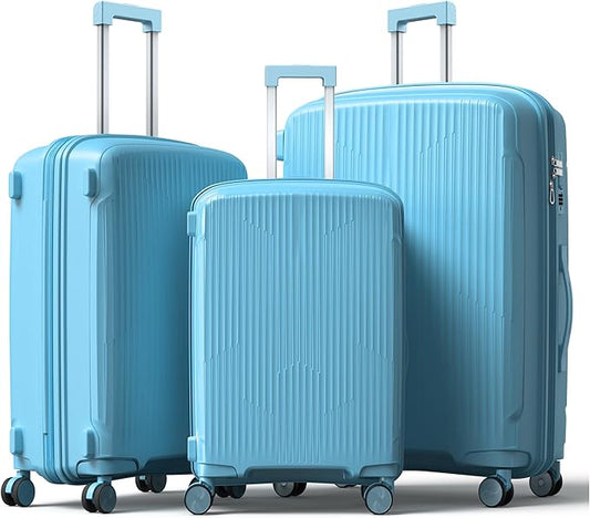 Nazhura Luggage Set, 3-Piece Hardside Suitcase Set, 20-inch Carry On, 24-inch, 28-inch Luggage