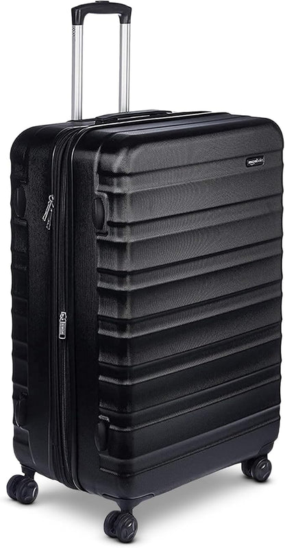 Amazon Basics 30" Hardside Large Checked Luggage, Hardshell Suitcase With Wheels, Expandable For Up to 15% More Space, With Scratch-Resistant Surface, Four Multi-directional Wheels, Black