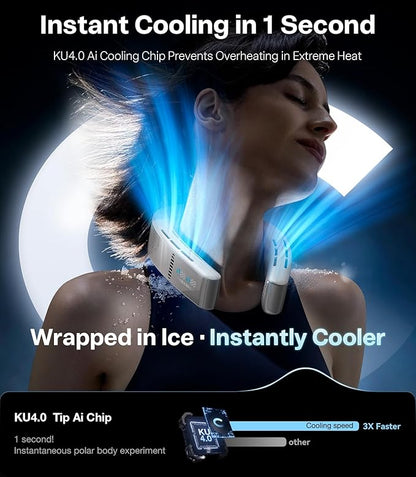 TORRAS COOLiFY Cyber・2025 Flagship AI Neck Air Conditioner, Ultimate Immersive Cooling Portable Neck Fan【No.1 Coolest & Max Cooling Area】Neck Cooler Neck Fans that Blow Cold Air Rechargeable for Gifts
