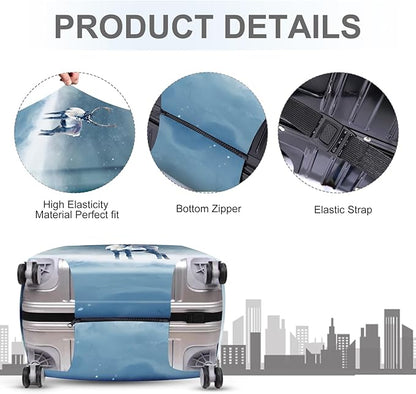 FOREVER QUEEN Winter reindeer Luggage Cover Suitcase Protector Suitcase Cover Anti-Scratch,Stretchable Bag Cover Washable Durable Polyester