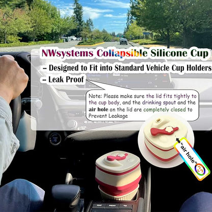 Collapsible Silicone Cup, Safe & Portable, for Hot & Cold Drinks, 18.6 oz (550 ml) - Travel, Camping, Office, and More – Desert Rose