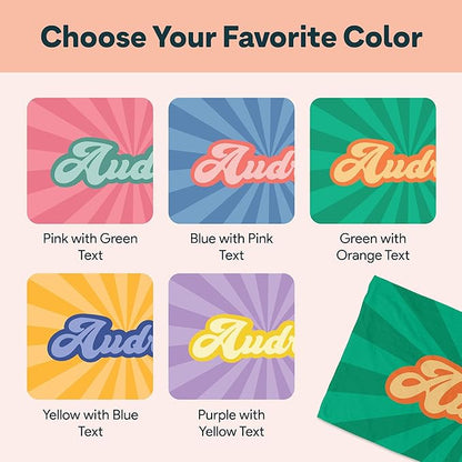 Winslow & Brody Ships Next Day - Personalized Beach Towel for Kids & Adults - Printed in USA - Custom Towels with Picture and Text - Quick Dry Pool Towels - Cotton/Poly Blend - 30" x 60" - Retro