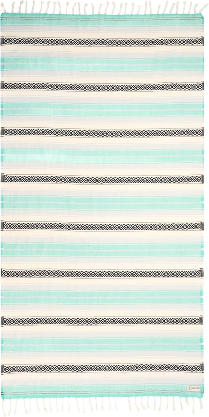 Sand Cloud Turkish Beach Towel - Sand Free - 100% Organic Turkish Cotton Yarn - Quick Dry Towel for Beach, Picnic Blanket or Throw - As Seen on Shark Tank - Tie Dye (Mint Baja)