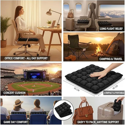 Inflatable Seat Cushionair Inflatable Chair Air Seat Car Portable Breathable Comfort Orthopedics Pain Pressure Relief Cushion,Adjustable Bubble,for Wheelchair,Car,Office,Home (49-Point Cushion)