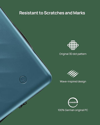 NINETYGO Carry On Suitcase, 20 Inch Carry-On Luggage with Double Spinner Wheels, Anti-Burst Zipper, Hard Case PC Suitcase Carry On, Lightweight Travel Luggage, TSA Approved (Topaz Blue, Hudson)