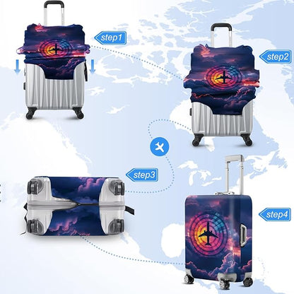 ANNA QUEEN Travel Luggage Cover Suitcase Protector Suitcase Cover Anti-Scratch,Stretchable Luggage Travel Bag Cover Washable