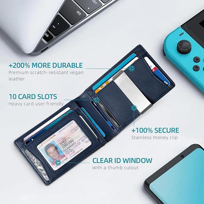 Zitahli Men's Wallets Airtag Holder Slim Rfid Leather with Gift Box