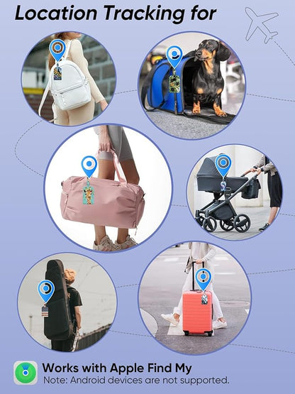 Luggage Tags Built-in Anti-Loss Tracker, Luxury Leather Luggage Tags for Suitcase, Travel Bags, Backpacks, Travel Organizer for Lost Baggage Prevention (Sunflower)