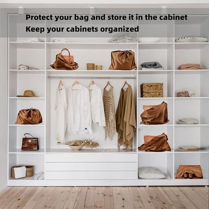 12 Pack Dust Bags for Handbags, Silk Cloth Bag With Drawstring Large Travel Storage Pouch for Handbag Purse Shoes Boots