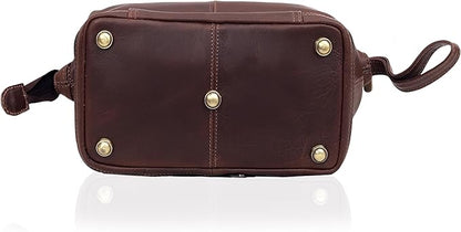 cuero Genuine Buffalo Leather Unisex Toiletry Bag Travel Leather Dopp Kit Made With High Class Buffalo Leather