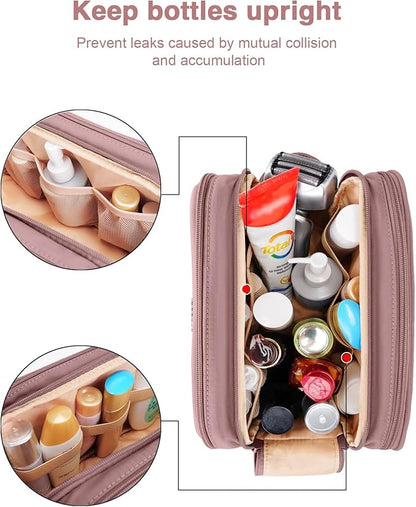 Toiletry Bag for Men & Women, Cruise Ship Travel Essentials, Shaving Dopp Kit with Dry and Wet Separation, Water-resistant Bathroom Cosmetic Organizer Bag, Makeup Accessories, Dark Purple