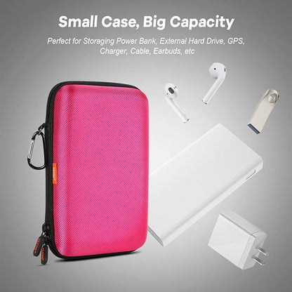 Electronics Tech Organizer Portable Travel Case - Hard Shell Protective Carrying Case for External Hard Drive, Phone Charger, Power Bank, Small Gadgets Storage Pouch Bag