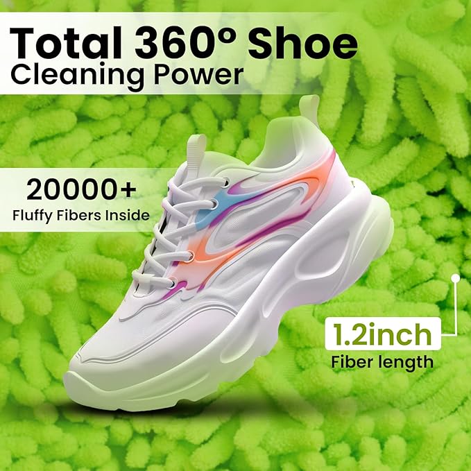 Shoe washing machine bag- Laundry Shoe Bag for washer and dryer, Protective Chenille Mesh Shoe Washing Bag with Invisible Zipper, Durable & Reusable for Sneaker Tennis Shoes (2-pack Green)