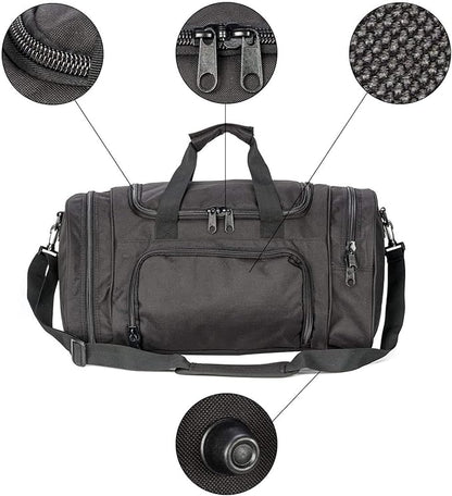 Gym Bag Duffle Bags for Men Women with Shoes Compartment Sport Weekend Travel Overnight Carry On Bag for Tactical Military Travel Work Out Bags (Black)