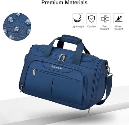 Hanke Carry On luggage Bags for Travel, Large Foldable Duffle Bag for Travel, Softside Lightweight Travel Bag Carry On Bags for Airplanes Women, Travel Tote Bags for Women Men.（Blue）