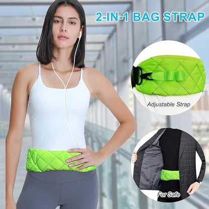 2 in 1 Anti-theft Bag Shoulder Strap with Pockets, 54 inch Travel Belt Ultra-Wide and Thick, Comfort and Stylish