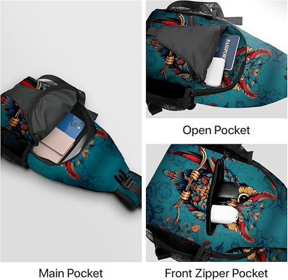 Owl Sling Bag Travel Sling Backpack Lightweight Casual Daypack Women Chest Bags for Outdoor Sport Climbing Runners