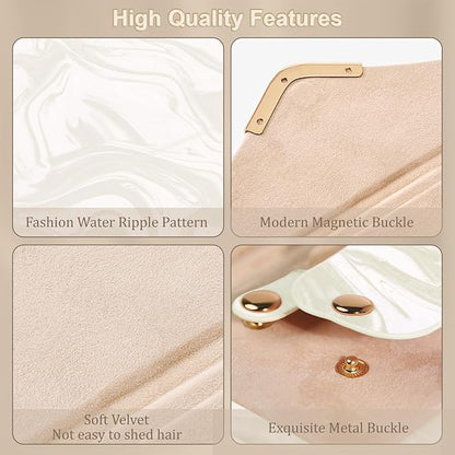 Yoobao Travel Jewelry Case for Women Girls, Triangle Jewelry Box Organizer, Small Foldable Storage Holder for Necklaces Earrings Rings Bracelets, Portable Travel Essentials Accessories