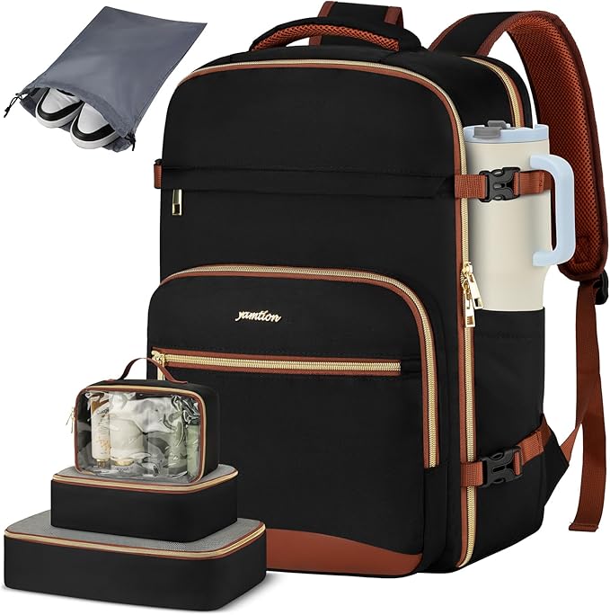 Travel Carry On Backpack for Women with 4 Packing Cubes,TSA Airline Approved Weekender Bags for Airplane Travel Essentials, Mochila Viaje for Business Hiking Work School College